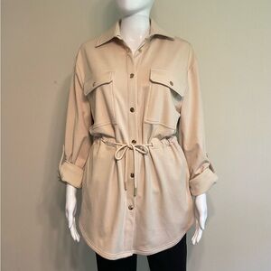 Steve Madden Snap Front Jersey Jacket~Size XS~Warm Cream~NWOT!